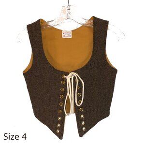 Renaissance Bodice for Participants Brown Weave Reversible Boned New Sz 4
